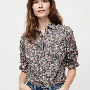 J.Crew Liberty Button Down Tana Lawn Cotton Shirt Elderberry Floral size 8 NWOT